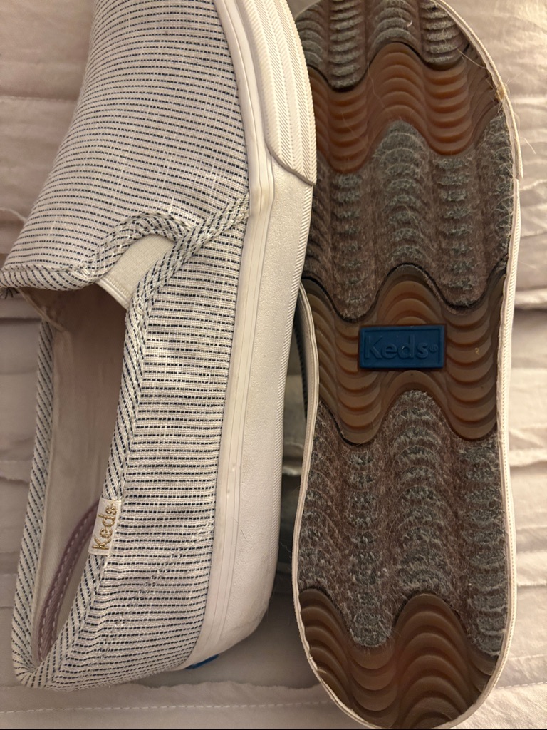 Keds Women's Cream Striped Slip-On Flats — image 5 of 5